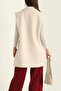 Women's Double Breasted Buttoned Boucle Cashmere Vest - 4