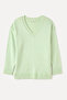 Women's Mint Green Loose Fit V-Neck Sweater - 4