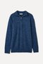 Men's Indigo Zippered High Collar Wool Blend Sweater - 4