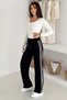 Women's Striped Lace-Up Wide-Leg Sweatpants & Trousers – Sporty & Casual Comfort