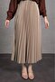 Women's Leather Look Pleated Skirt 88 cm - 2