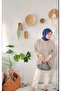 Women's Two Thread Hijab Tunic Striped Sweatshirt - 2