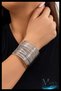 Ariva Wire Row Wide Bracelet |   Silver Color |   Women's Jewelry Accessory |   Stylish for Everyday & Special Occasions