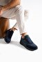Men's Navy Blue Casual Gray-Suede Shoes - 2