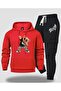 Men's Hooded Teddy Bear Printed - Tracksuit Set