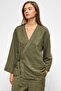 Tie-Front Suede Look Kimono Double Set Khaki 9366-Tk - 3