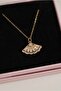 Steel Stone Detailed Fan Necklace - 2
