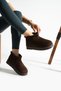Lesva Women's Boots with Fur Inside Brown Suede