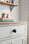 Black Plastic Mushroom Knob Furniture Handle - Single Screw - Cabinet and Drawer Handle - 2