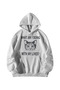 Unisex White What Am I Doing with My Lives Printed Oversize Kangaroo Pocket Hooded Sweatshirt