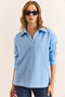 Women's Baby Blue Polo Neck Thessaloniki Blouse Blz-19002810 - 3