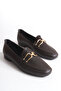 Women's Stylish Design Gold Buckle Thin Sole Casual Loafer Shoes