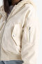 Double-Sided Hooded Ecru Girl's Coat C5339A8/Er99 - 4