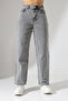 Women's Gray High Waist Wide Leg Jeans