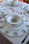 American Service 6-Piece Set Faux Leather Embroidered Round Supla Luxury Dining Table Set - 3