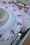American Service 6-Piece Set Faux Leather Embroidered Round Supla Luxury Dining Table Set - 5