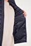 Men's relaxed fit comfortable cut quilted sleeves knit double pocket warm navy blue jacket - 3