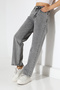 Women's Gray High Waist Wide Leg Jeans - 6