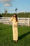 Women's Openwork Self-Patterned Dress Yellow - 3