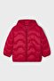 Unisex Children's Hooded Wavy Quilted Puffer Jacket - Red