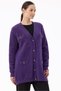 Pearl Buttoned Knitwear Cardigan Purple - 3