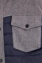 Men's relaxed fit comfortable snap button quilted flap double pocket warm navy blue cashmere coat - 6