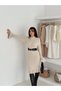 Crew Neck Ribbed and Belted Dress - 6