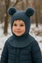 Girls-Boys Children's Pompom Seamless Luxury Knitwear Balaklava Beanie Ski Mask - 3