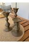 Bronz Gold renkli 3’lü Şamdan Set - 2