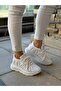 Women's Patterned Stone Detailed High-Sole Walking Shoes