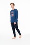 18955 Men's Indigo Round Neck Long Sleeve Pajama Set - 2