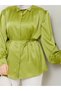 Women's Satin Green Shirt - 4