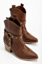 Women's Western Cowboy Embroidered Trok Detailed Short Boots - 3