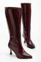 Velora Burgundy Pointed Toe Women's Heeled Boots - 4