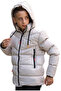 Boy's Beige Color Coat with Front Zipper Pocket and Detachable Hood