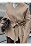 Tie-Detail Relaxed Fit Melton Cardigan/Jacket