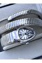 Stone Snake Watch from Thick to Thin (2 Rounds), Polite Case (24 Diameter), 3 Atm Navy Blue/Grey Steel Band - 4