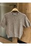 Women's Mink Glitter Short Sleeve Knitwear Blouse
