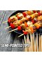 Premium Round Bamboo Sticks -100 Pcs, BBQ Skewers [4mm - 35 cm Length] - 3