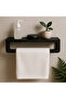 Black Metal Shelf Towel Rack |   Modern Bathroom & Sink Hanger - 5