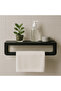 Black Metal Shelf Towel Rack |   Modern Bathroom & Sink Hanger - 3