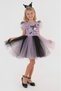 Girls' Special Occasion Dress with Crown Accessories Kuromi Printed Skirt and Tulle Sleeves Cf-25002