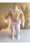 Girl's Plush Detailed Embossed Thick Suit with Pockets 100% Cotton Labubu - 6