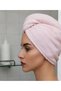 Hair Towel Hair Cap Turban 100% Cotton Drying after Bath, Pool and Sea Pink - 3
