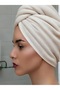 Hair Towel Hair Cap 100% Cotton Drying after Bath, Pool and Sea Cream / Ecru - 2