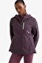 Warm Water Repellent Slim Fit Hooded Fleece Inside Zippered Coat E9235Ax25Au - 3