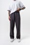 Men's Basic Baggy Sweatpants with Text Detail Smoked