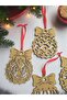 4-Piece Natural Wooden Cute Ball Christmas Tree Ornament – Decorative Pine Tree Ornaments (8 cm) - 4