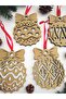 4-Piece Natural Wooden Cute Ball Christmas Tree Ornament – Decorative Pine Tree Ornaments (8 cm)