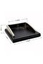Pr4262 Luxury Office Desktop Note Holder with Chrome Detailing Wooden-Leather Base - 3